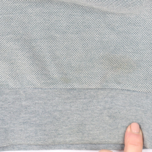 Crew Clothing Company Mens Grey L Half Zip Jumper High Neck Cotton Blend