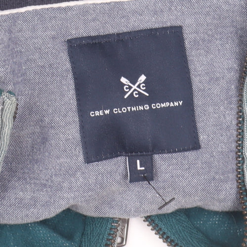 Crew Clothing Company Mens Grey L Half Zip Jumper High Neck Cotton Blend