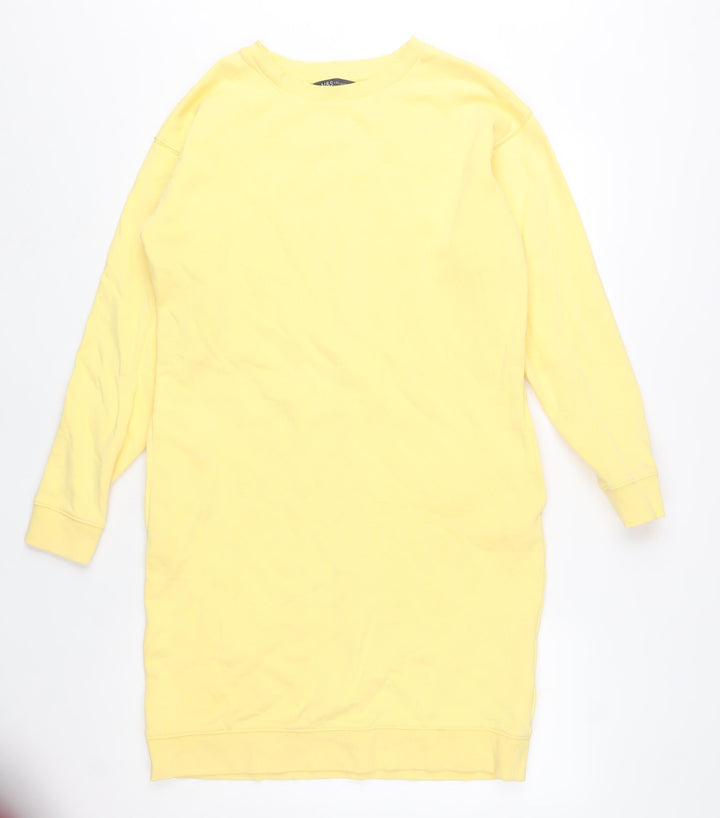 Marks and Spencer Women Yellow Crew Neck Long Sleeve Pullover Sweatshirt Size 6