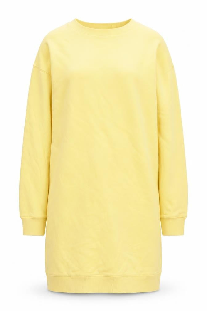 Front view of Marks & Spencer Women Yellow Crew Neck Long Sleeve Pullover Sweatshirt, size 6