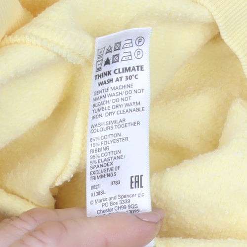 Marks and Spencer Women Yellow Crew Neck Long Sleeve Pullover Sweatshirt Size 6