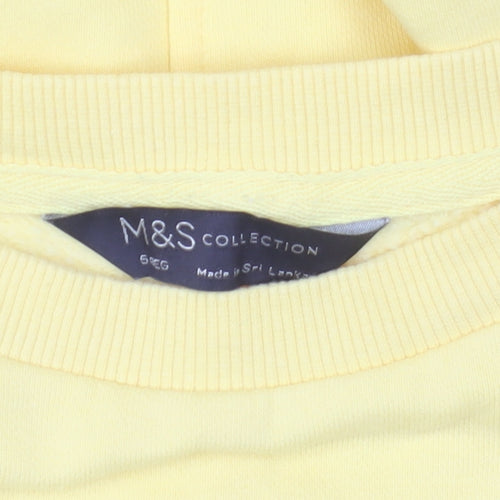 Marks and Spencer Women Yellow Crew Neck Long Sleeve Pullover Sweatshirt Size 6