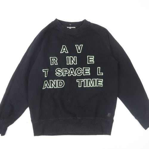 Molo Boys Black Space Time Graphic Pullover Sweatshirt 14 Years