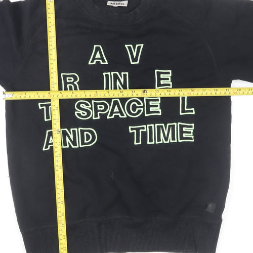 Molo Boys Black Space Time Graphic Pullover Sweatshirt 14 Years