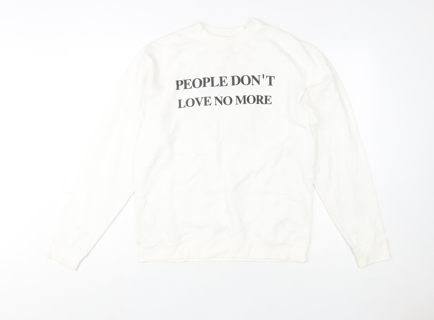 Independent Trading Company Women White Graphic Pullover Sweatshirt S