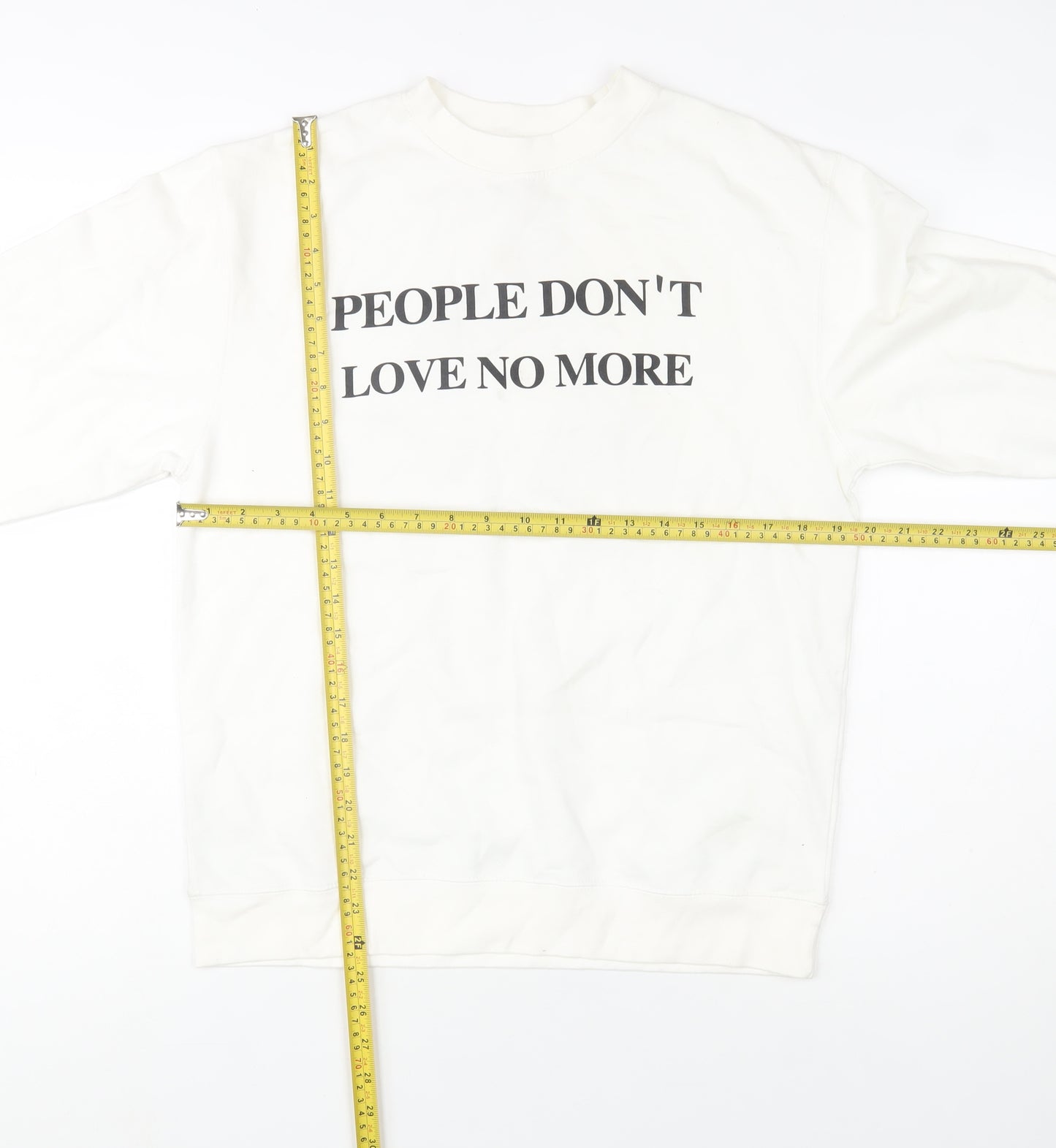 Independent Trading Company Women White Graphic Pullover Sweatshirt S