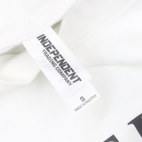 Independent Trading Company Women White Graphic Pullover Sweatshirt S