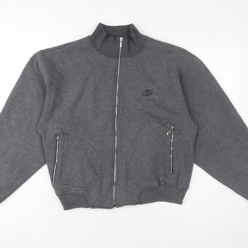 Nike Mens Grey M Track Jacket Full Zip Cotton Blend Casual
