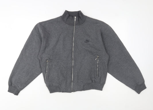 Nike Mens Grey M Track Jacket Full Zip Cotton Blend Casual
