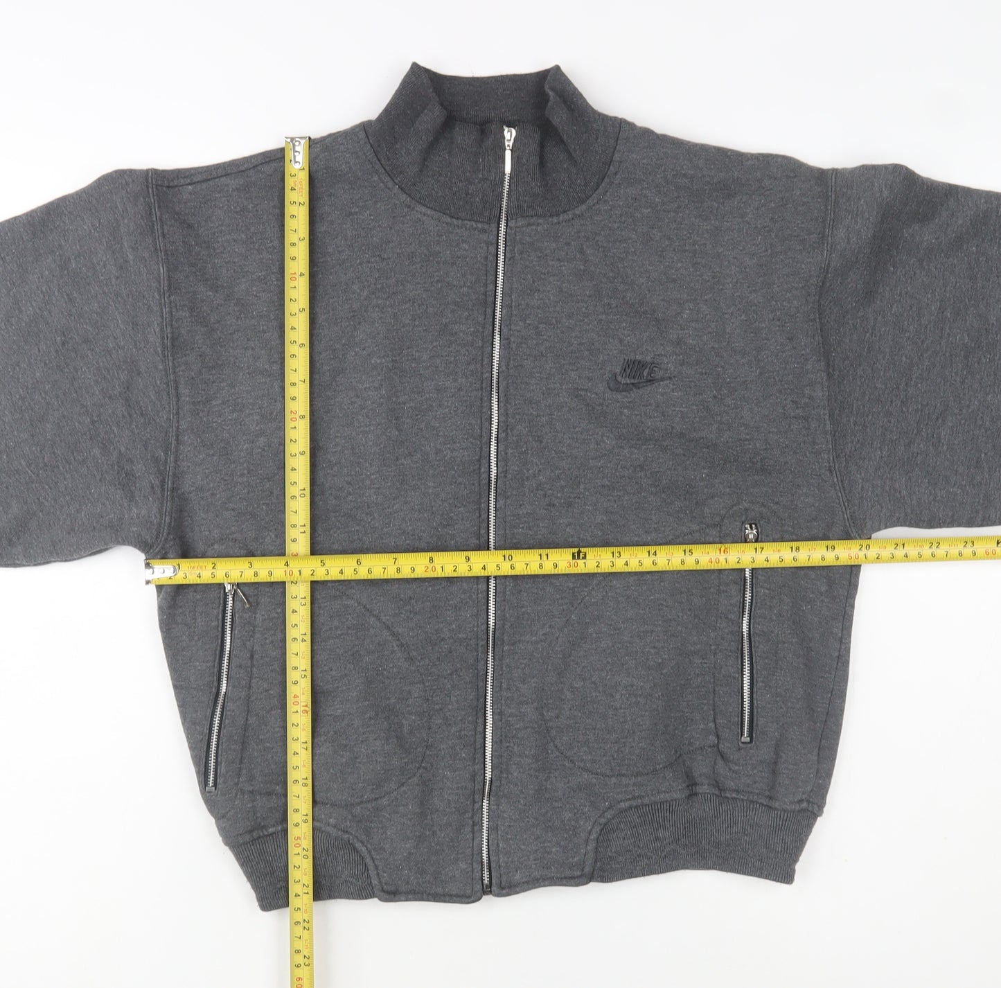Nike Mens Grey M Track Jacket Full Zip Cotton Blend Casual