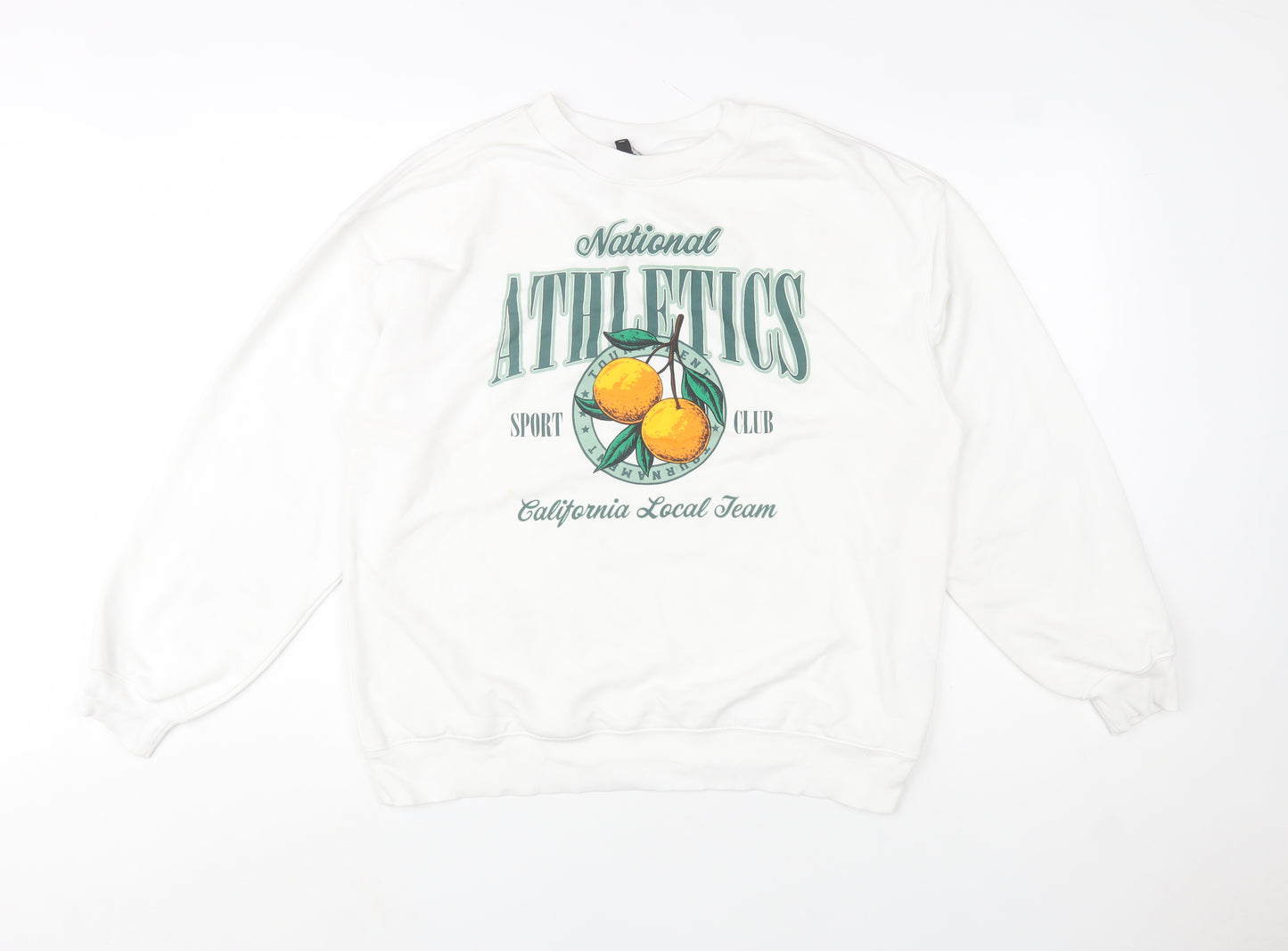 H&M Divided Men's White Graphic Print Athletics Sweatshirt M