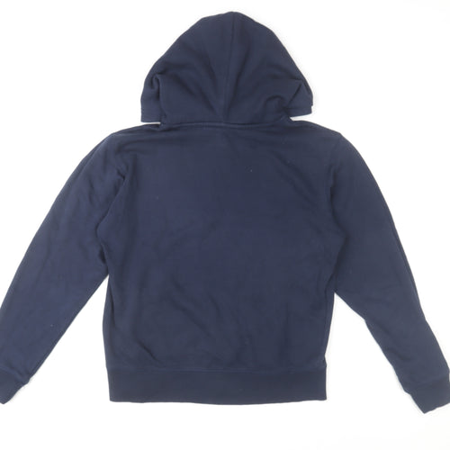 Champion Boys Navy Pullover Hoodie L Logo Print Cotton Blend Sweatshirt