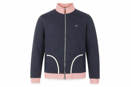 Front view of Weekend Offender Men's Blue M Track Jacket Full Zip Cotton
