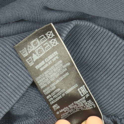 Marks and Spencer Womens Navy Blue Pullover Hoodie Size 8 Cotton Blend