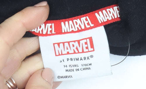 Marvel Spider-Man Boys Black Hoodie 14-15 Years Pullover Graphic Cotton Blend