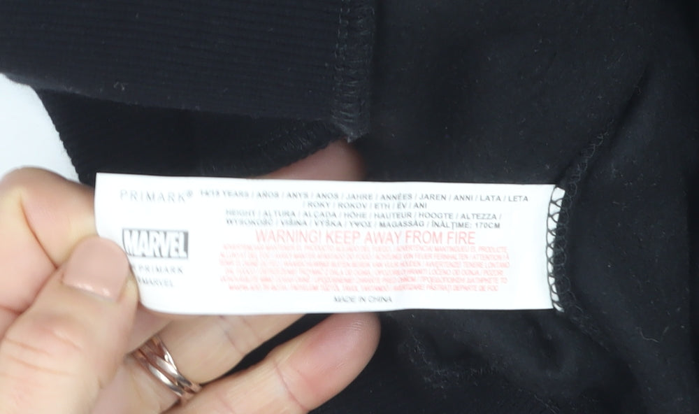 Marvel Spider-Man Boys Black Hoodie 14-15 Years Pullover Graphic Cotton Blend