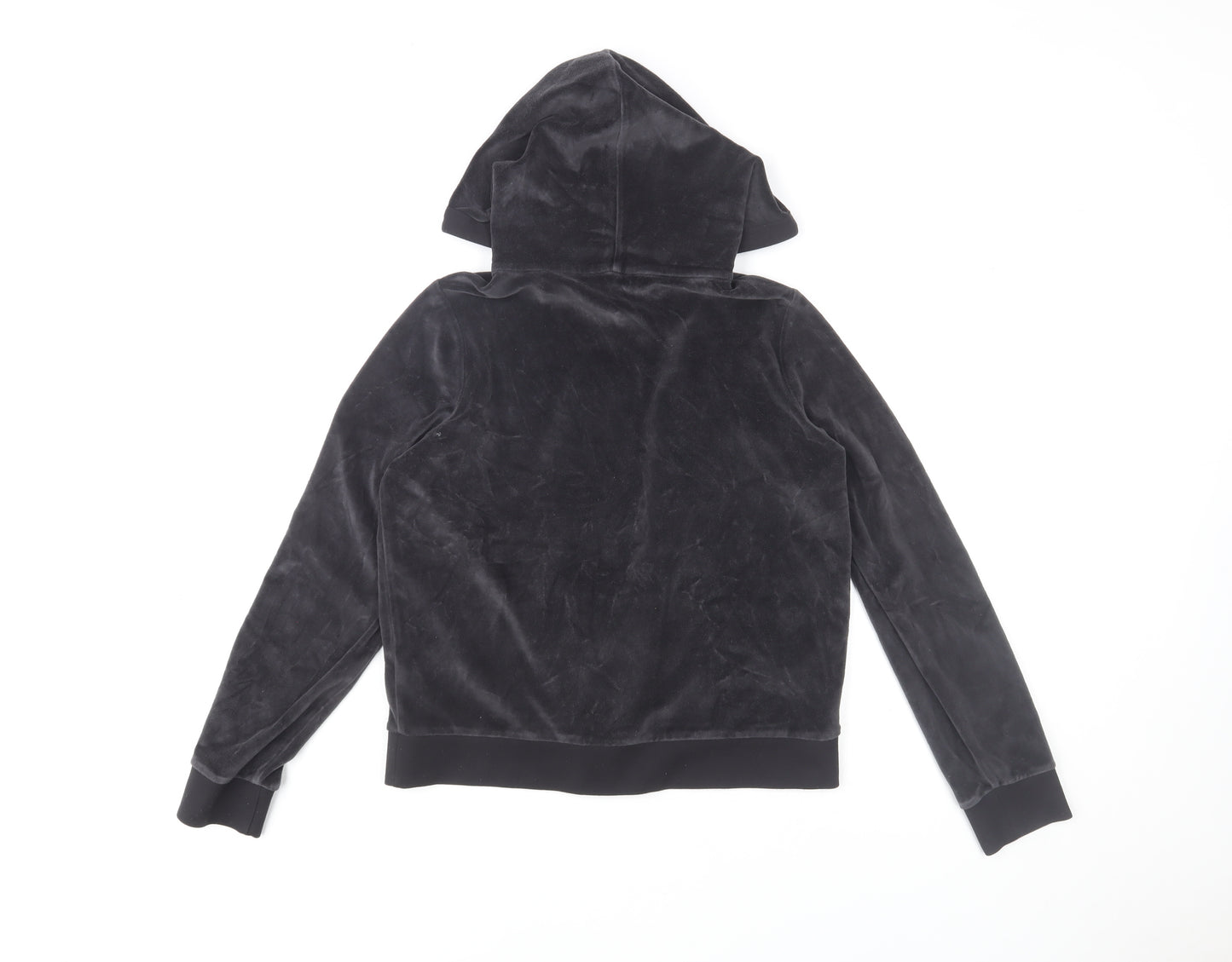 Hobbs Women Black XS Velvet Zip Hooded Track Jacket