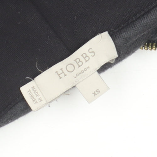 Hobbs Women Black XS Velvet Zip Hooded Track Jacket