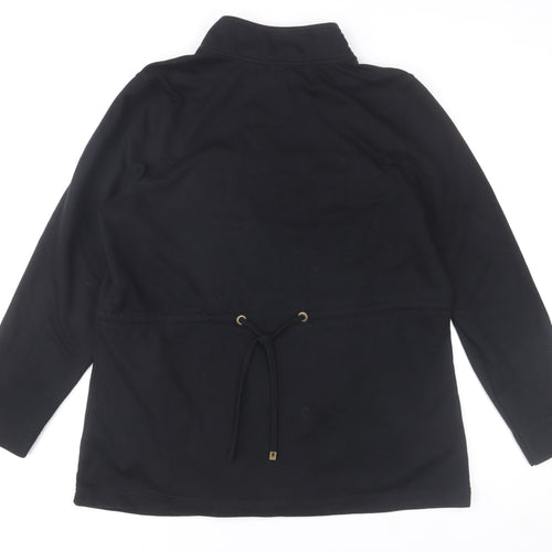 Bm Casual Women's Black Military Style Zip Jacket with Buttons Size M