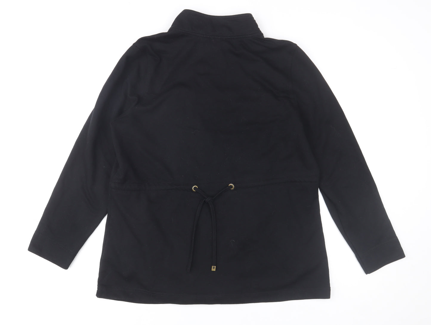 Bm Casual Women's Black Military Style Zip Jacket with Buttons Size M