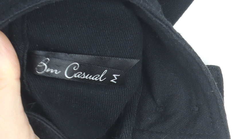 Bm Casual Women's Black Military Style Zip Jacket with Buttons Size M