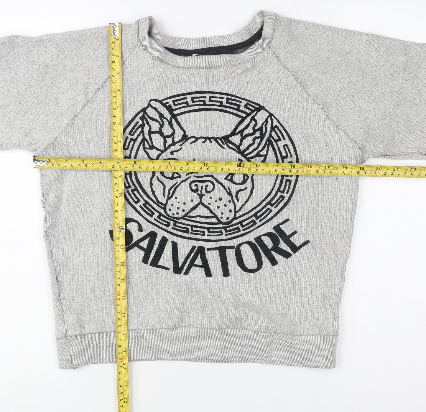 5 Preview Women Grey Pullover Sweatshirt XS Wool Cotton Blend Dog Print