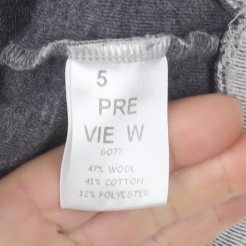5 Preview Women Grey Pullover Sweatshirt XS Wool Cotton Blend Dog Print