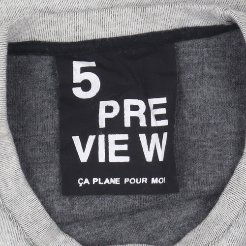 5 Preview Women Grey Pullover Sweatshirt XS Wool Cotton Blend Dog Print