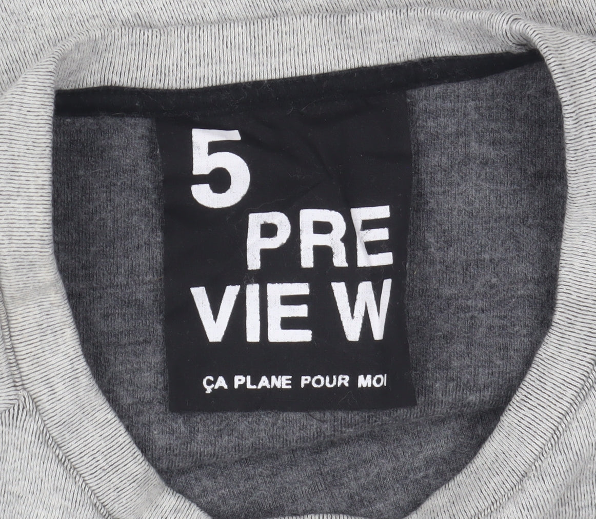 5 Preview Women Grey Pullover Sweatshirt XS Wool Cotton Blend Dog Print