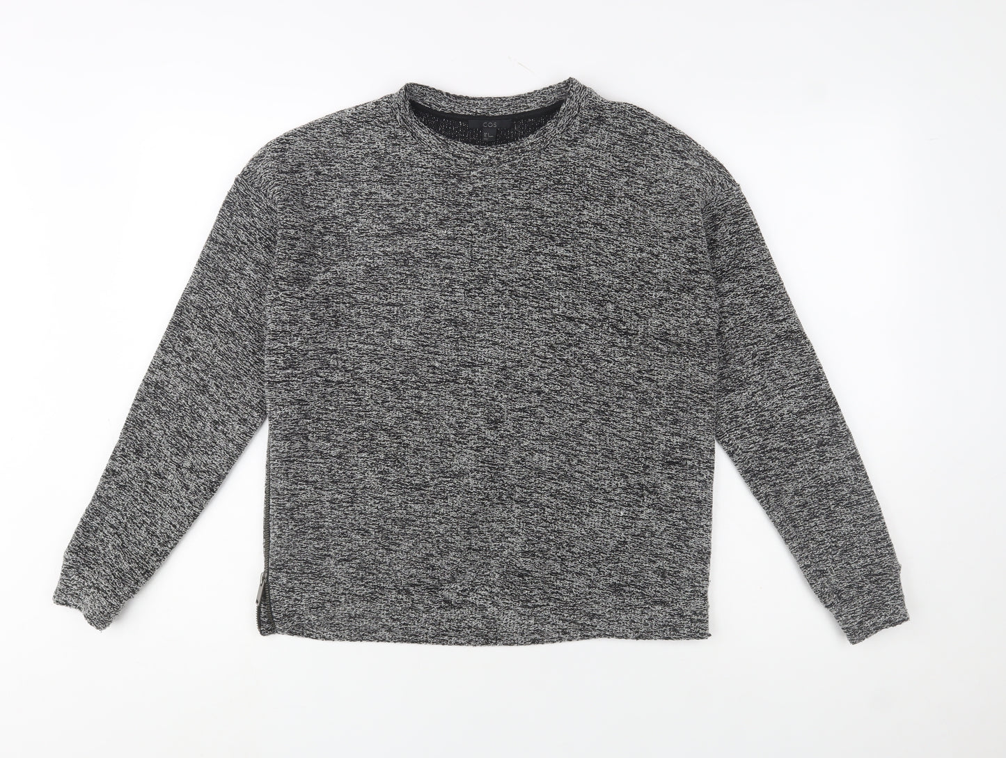COS Women Grey Cotton Blend Crew Neck Knit Jumper Size 8