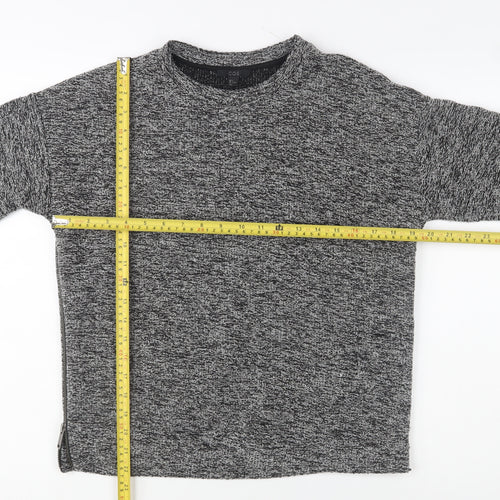 COS Women Grey Cotton Blend Crew Neck Knit Jumper Size 8