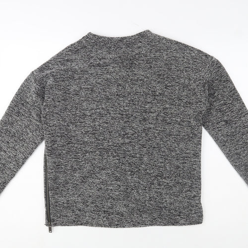 COS Women Grey Cotton Blend Crew Neck Knit Jumper Size 8