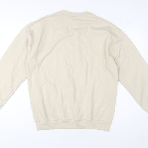 Gildan Mens Beige Merry Christmas Graphic Pullover Sweatshirt M