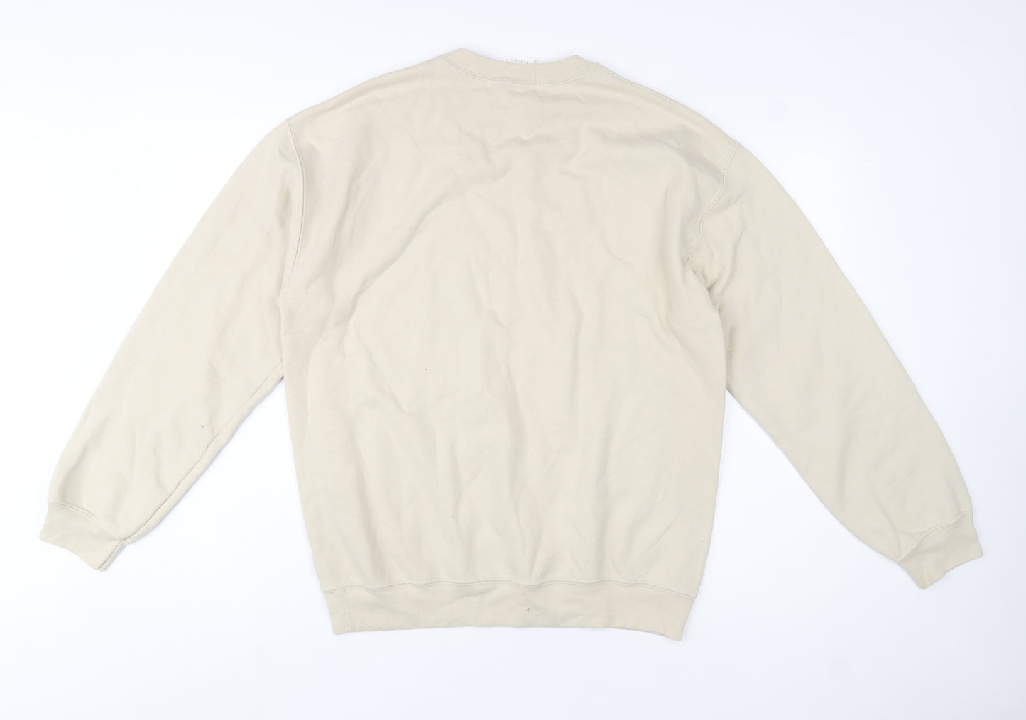 Gildan Mens Beige Merry Christmas Graphic Pullover Sweatshirt M