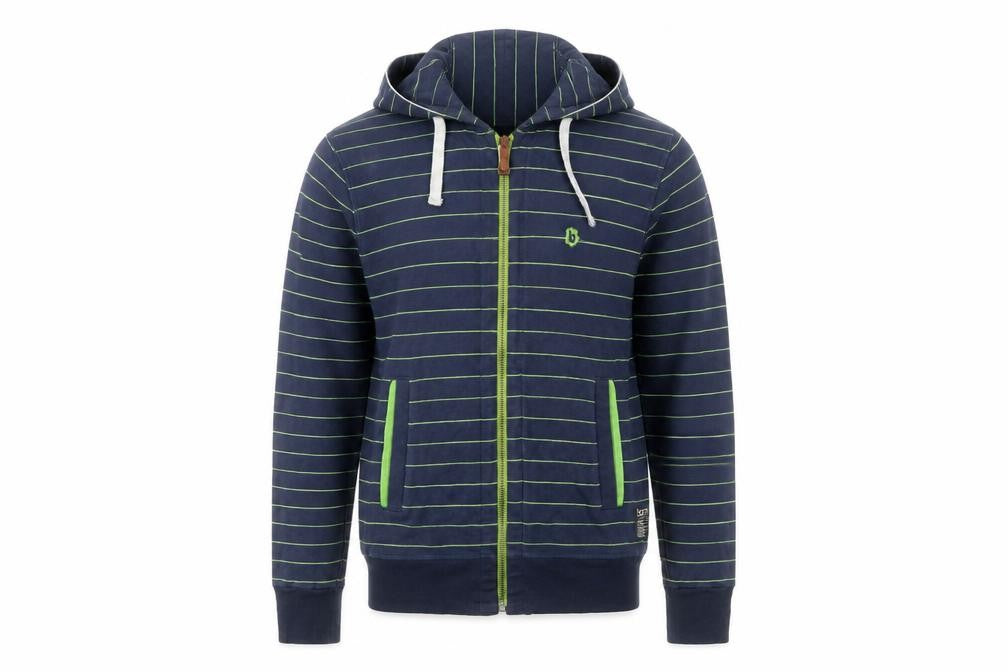 Ted Baker Men's Blue Striped Hoodie Jacket Size L Track Style Full Zip