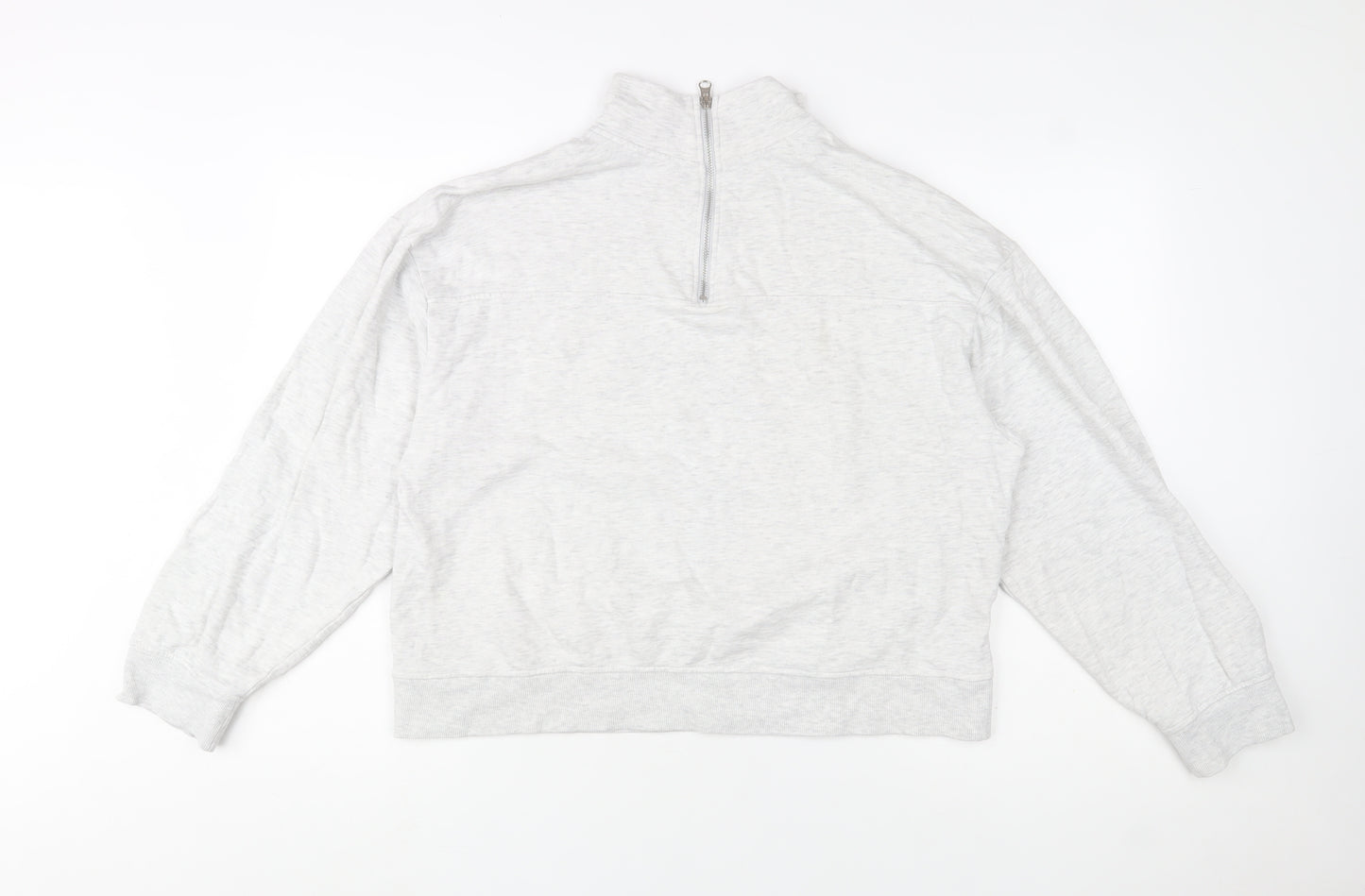 ASOS DESIGN Women's Grey 1/4 Zip Sweatshirt UK 12 Cotton Blend