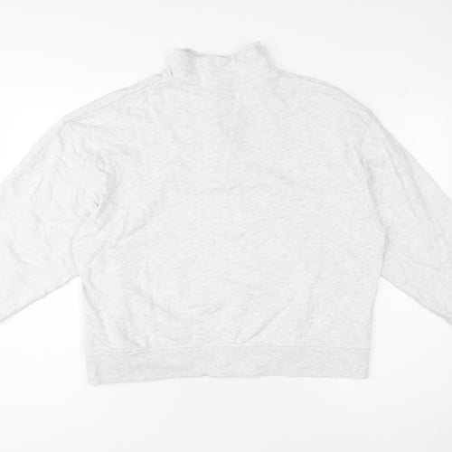 ASOS DESIGN Women's Grey 1/4 Zip Sweatshirt UK 12 Cotton Blend