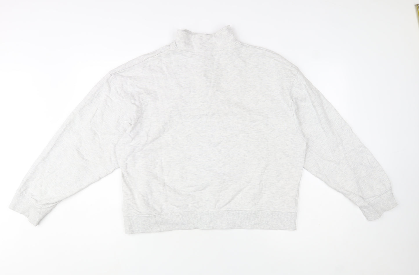 ASOS DESIGN Women's Grey 1/4 Zip Sweatshirt UK 12 Cotton Blend