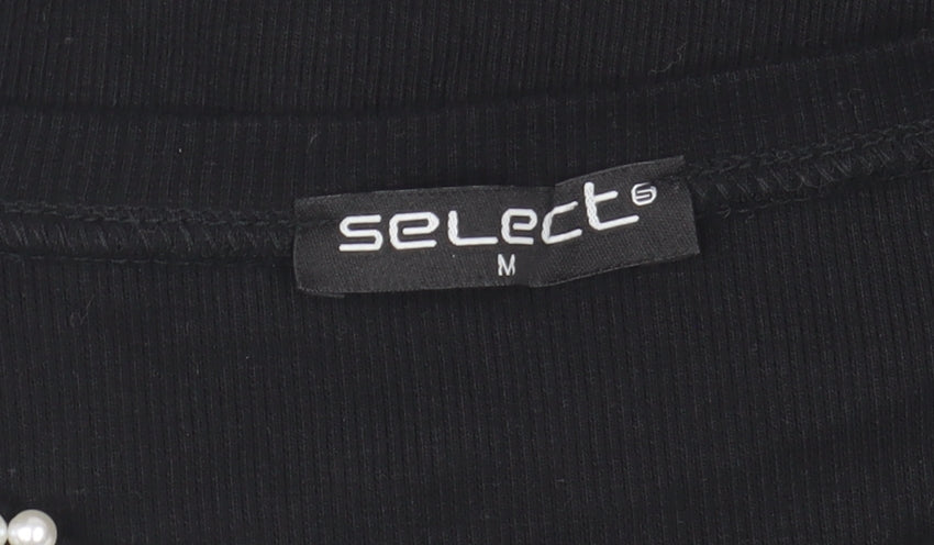 Select Women’s Black Pearl Embellished Long Sleeve Bodysuit Size M