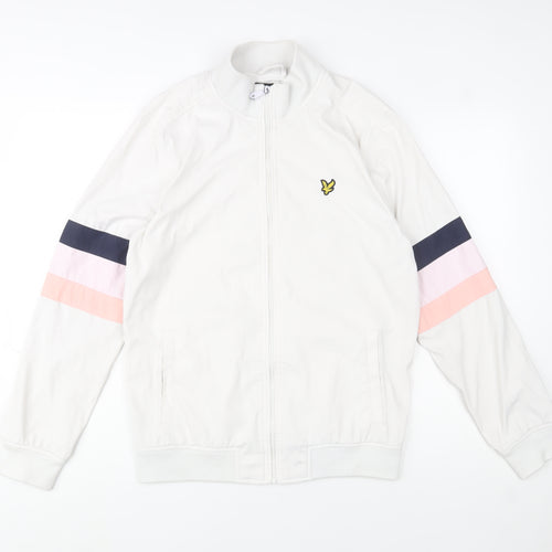 Lyle & Scott Men's White Bomber Jacket M Classic Sports Style