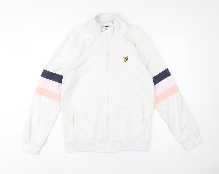 Lyle & Scott Men's White Bomber Jacket M Classic Sports Style