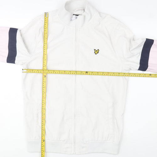 Lyle & Scott Men's White Bomber Jacket M Classic Sports Style