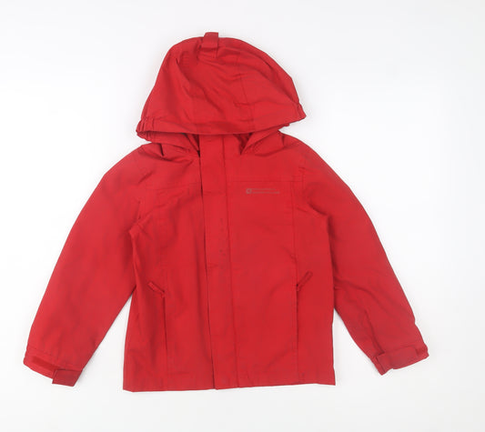 Mountain Warehouse Boys Red Waterproof Hooded Rain Coat 5-6 Years