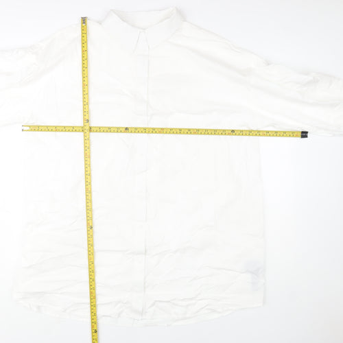 ASOS DESIGN Women's White Long Sleeve Button-Up Cotton Shirt UK 14