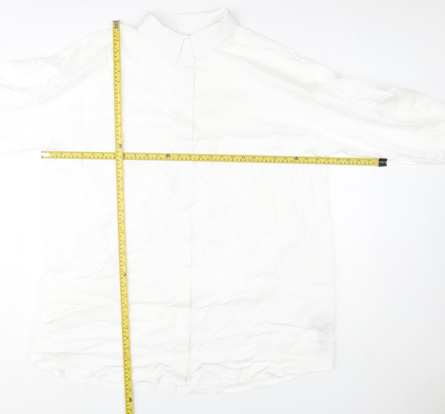 ASOS DESIGN Women's White Long Sleeve Button-Up Cotton Shirt UK 14