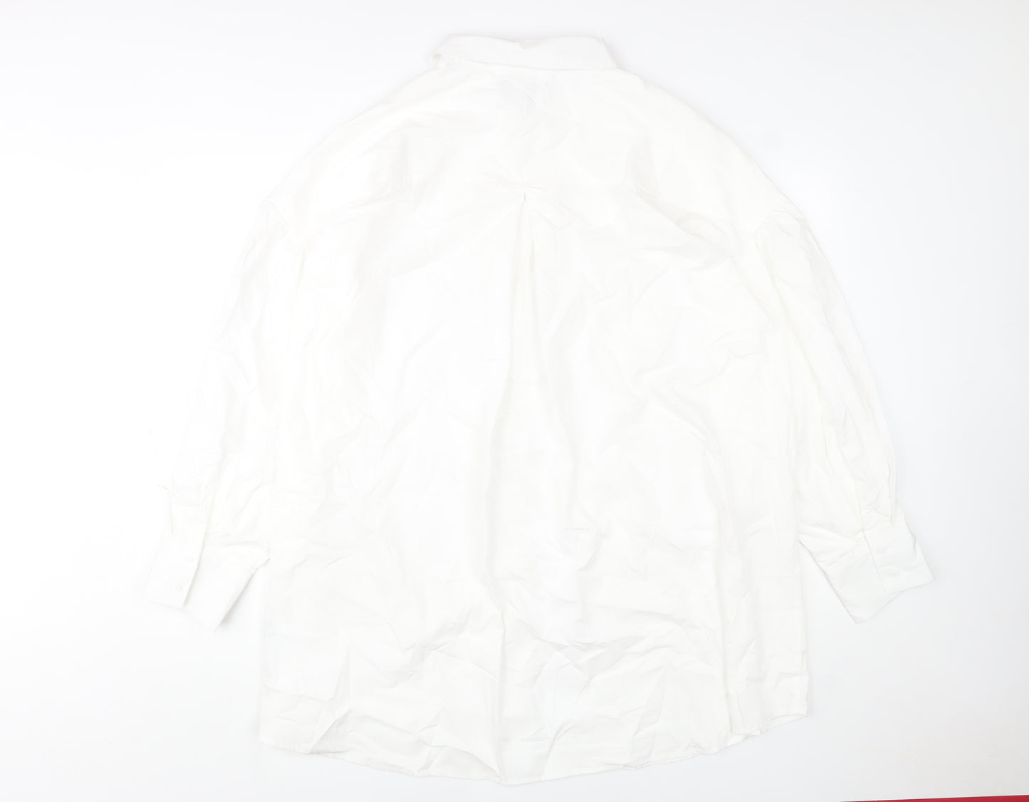ASOS DESIGN Women's White Long Sleeve Button-Up Cotton Shirt UK 14