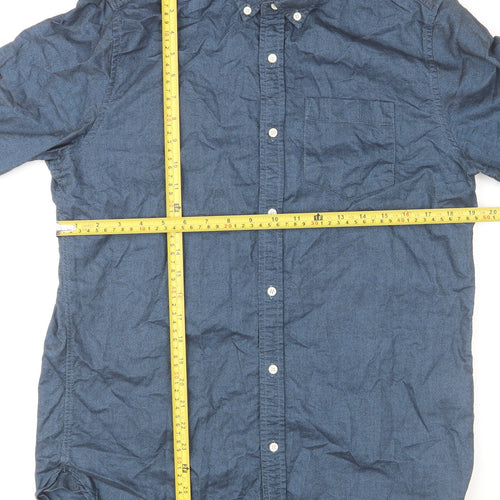Superdry Studios Men's Blue Cotton Button-Up Shirt Size M Regular Fit