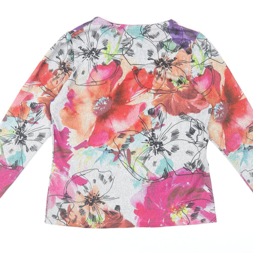 Paco Boutique Womens Multicoloured Floral Long Sleeve Top Size 10
