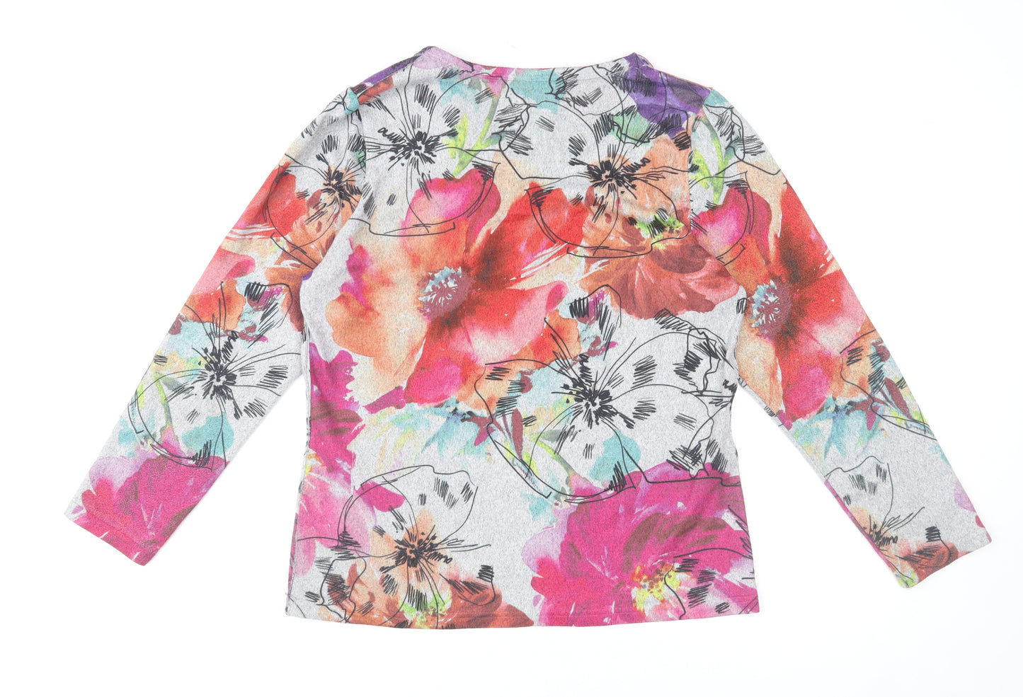 Paco Boutique Womens Multicoloured Floral Long Sleeve Top Size 10