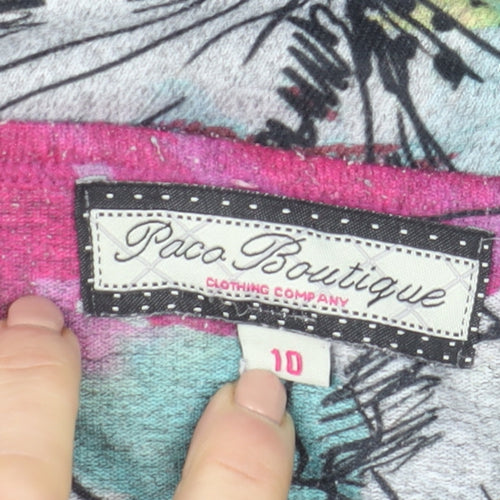 Paco Boutique Womens Multicoloured Floral Long Sleeve Top Size 10